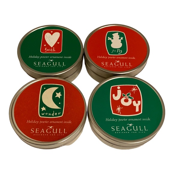 NWT Seagull Pewter Christmas Tree Ornaments Joy Wonder Faith Jolly Gift - Picture 11 of 11